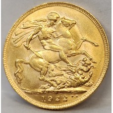 AUSTRALIA 1922 . ONE 1 SOVEREIGN . PERTH . GOLD